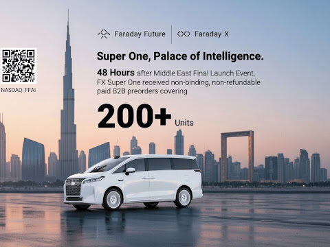 فاراداي فيوتشر تتلقى أكثر من 200 طلب مسبق لطراز FX Super One خلال 48 ساعة من إطلاقه في الشرق الأوسط