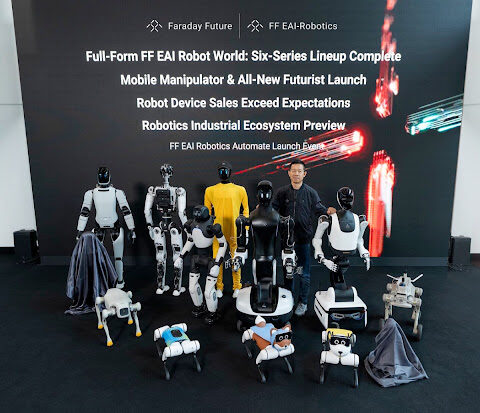 فاراداي فيوتشر تكشف عن المرحلة الثانية من عالم FF EAI Robot World وتطلق روبوتاً بشرياً جديداً ومنظومة روبوتات صناعية متكاملة